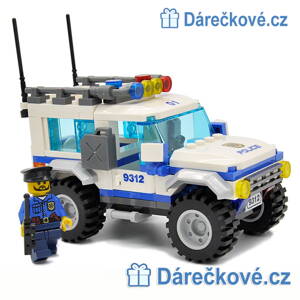 Policejní terénní auto s policistou, 163 dílků, kompatibilní s Lego