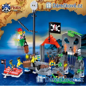 Pirátská základna, 206 dílků, kompatibilní s Lego