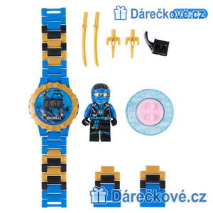 Modré Ninjago digitální dětské skládací hodinky s postavičkou typu Lego