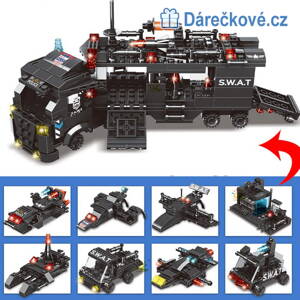 Policejní zásahový transportér SWAT, 454 dílků, kompatibilní s Lego
