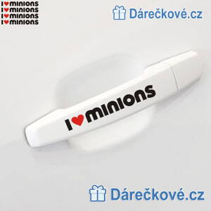 Samolepka Mimoň na auto na kliku dveří - I love Minions, 4ks