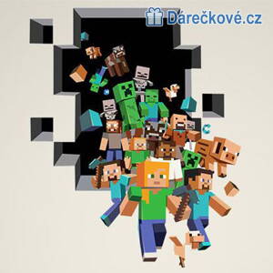 3D samolepka Minecraft, vel. 70x50cm