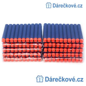 Náhradní náboje do pistole Nerf, 100 Ks, vel. 7.2cm - modré