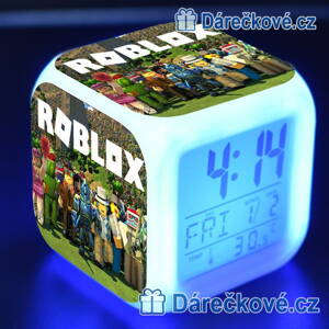 Roblox, typ 1 – digitální LED budík (hodiny), 7 barev