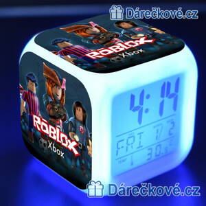 Roblox, typ 2 – digitální LED budík (hodiny), 7 barev