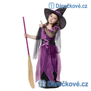 Dívčí šaty Čarodějnice (karnevalový kostým)