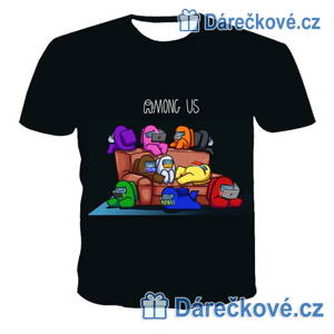 Černé tričko z oblíbené počítačové hry Among Us