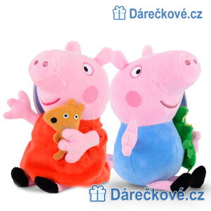 Plyšové prasátko Pepina a Tomík, vel. 19cm