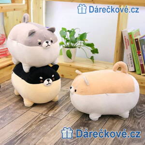 Plyšový polštář pejsek Shiba Inu Corgi, výběr barev