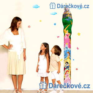 Cesta princezen s metrem 20-170cm, samolepka na zeď