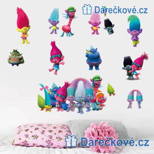 Samolepka z filmu Trolové (Trolls) na zeď, vel. 90x60 cm