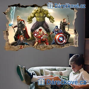 Samolepka Avengers ve zdi, samolepka na zeď, vel. 70x50cm