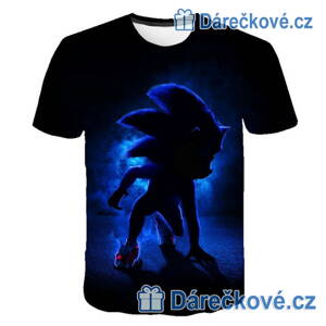 Dětské tričko z pohádky Ježek Sonic černé, typ 2