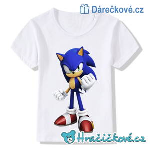 Dětské tričko z pohádky Ježek Sonic – bílé, typ1