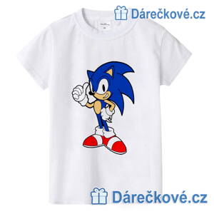 Dětské tričko z pohádky Ježek Sonic – bílé, typ2