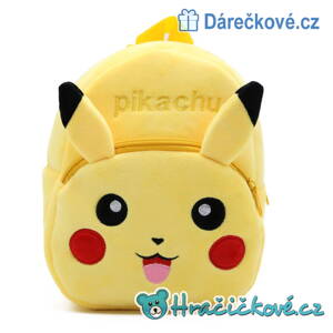 Dětský plyšový batoh (batůžek) s motivem Pikachu (Pokémon)