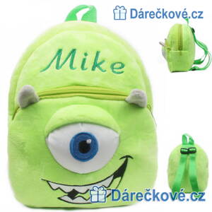 Dětský plyšový batoh (batůžek) s motivem Příšerky s.r.o. - Mike Wazowski