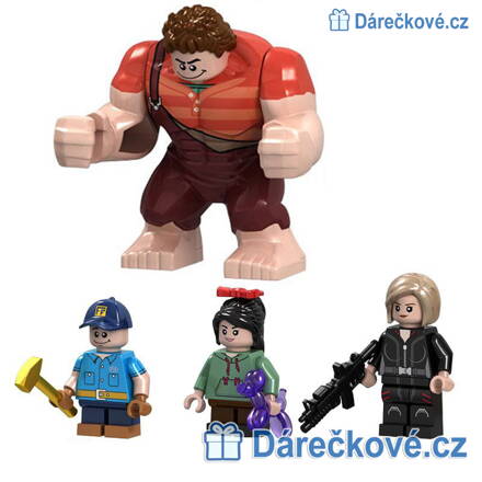 Figurky z pohádky Raubíř Ralf a internet, 4 kusů (stavebnice typu Lego)
