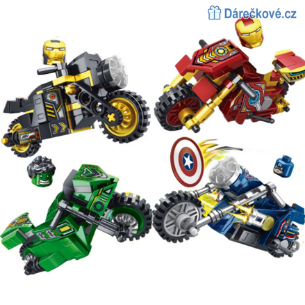 Figurky hrdinů Avengers s motorkami (kompatibilní s Lego)