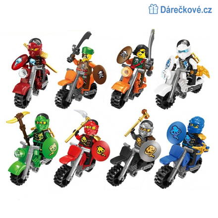 Figurky Ninjago s motocykly 8ks, kompatibilní s Lego