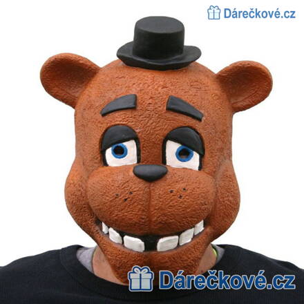 Latexová maska Medvěd Freddy ze hry Five Nights at Freddy's (karnevalový kostým)