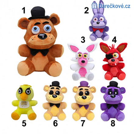 Plyšáci z oblíbené a strašidelné hry Five Nights at Freddy's, vel. 25cm