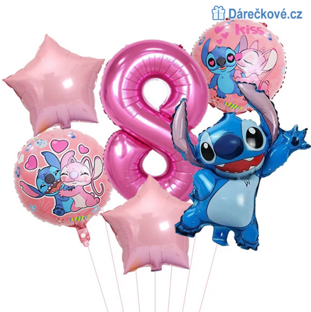 Lilo & Stitch narozeninový set balonků 6ks, typ 2