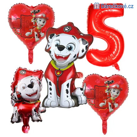 Tlapková patrola (Paw Patrol) narozeninový set balonků 5ks, typ 2