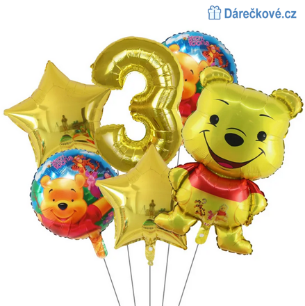 Medvídek PÚ narozeninový set balonků 6ks