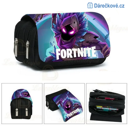 Školní penál Fortnite  na 2 zipy, typ 1