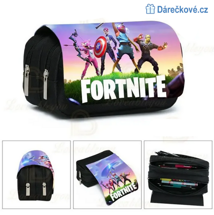 Školní penál Fortnite  na 2 zipy, typ 2