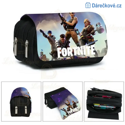 Školní penál Fortnite  na 2 zipy, typ 3