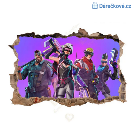 Fortnite samolepka na zeď, 69x46 cm, typ 4