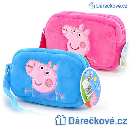 Plyšová obdélníková peněženka na zip Prasátko Peppa - Pepina (Peppa Pig)