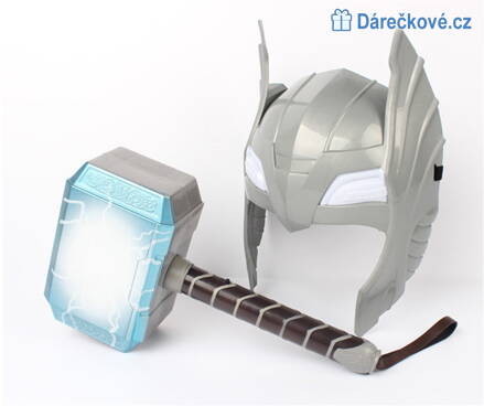 Thor svítící kladivo a maska