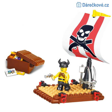 Pirátská loď 64 dílků kompatibilní s Lego