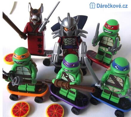 Ninja želvy kompatibilní s Lego 6ks 