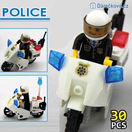 Policejní motorka s policistou 30ks, kompatibilní s Lego  