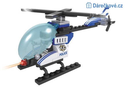 Policejní malý vrtulník, kompatibilní s Lego 