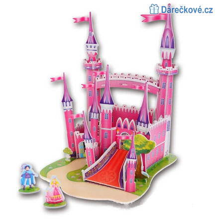 3D kvalitní papírové puzzle - Růžový hrad