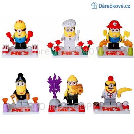 Postavičky Mimoňi v převleku, 6 ks, kompatibilní s Lego 