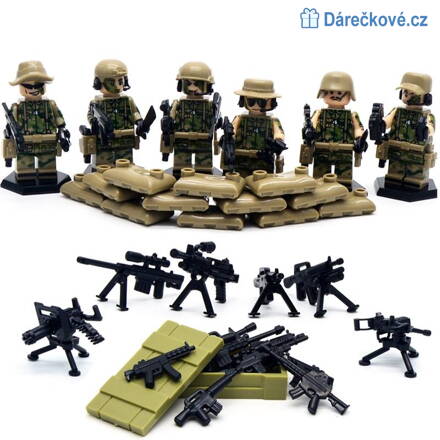 Zásahová vojenská jednotka, 6ks, kompatibilní s Lego