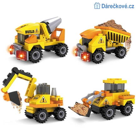 Čtyři pracovní stroje, kompatibilní s Lego