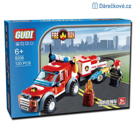 Hasičské auto, 120dílků, kompatibilní s Lego 