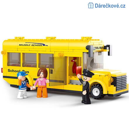 Žlutý školní autobus, 218 dílků,  kompatibilní s Lego