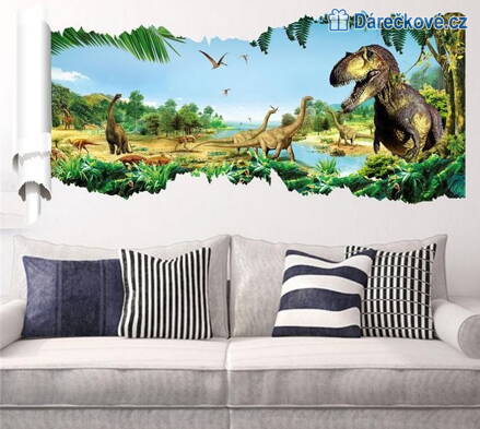 Dinosauři plakát typ 1, samolepka na zeď, vel. 90x46cm