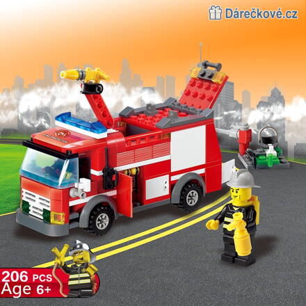 Hasičské auto, 206 dílků, kompatibilní s Lego 