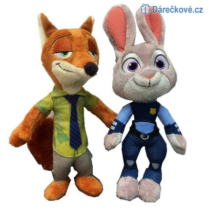 Zootropolis plyšová policistka Judy Hopkavá a lišák Nick Wilde