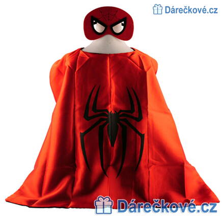 Dětský kostým hrdiny Spiderman, plášť s maskou (karnevalový kostým)