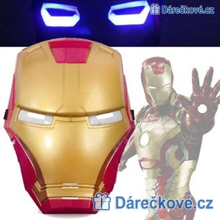 Svítící plastová maska s LED Iron man (Avengers)